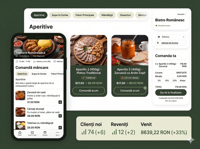 Comerț online pentru restaurante